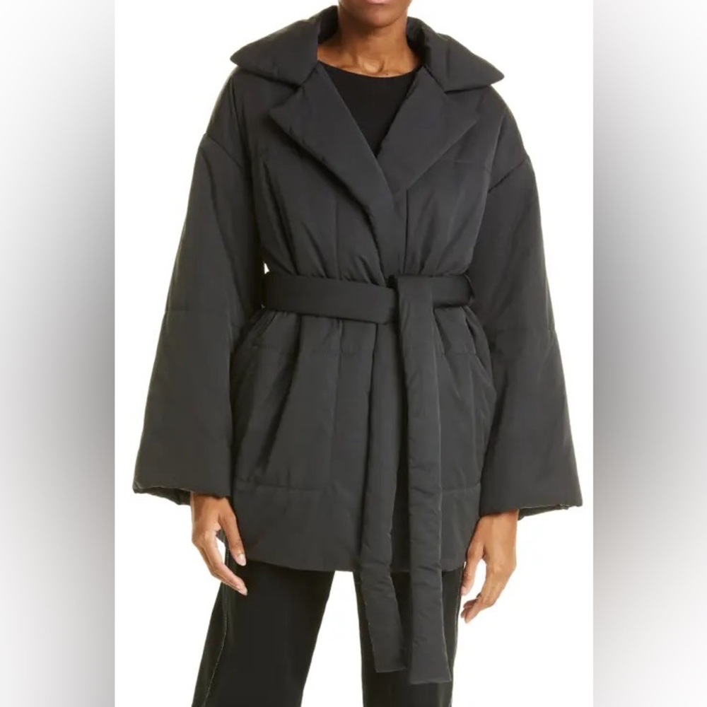 Proenza Schouler White Label Belted Puffer Jacket in Black
